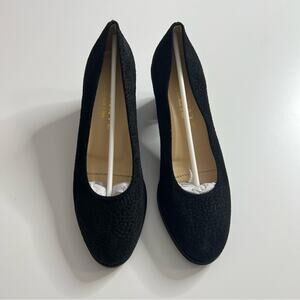 NWOT BRUNATE Fedora Black Textured Low Heel Shoes 38.5